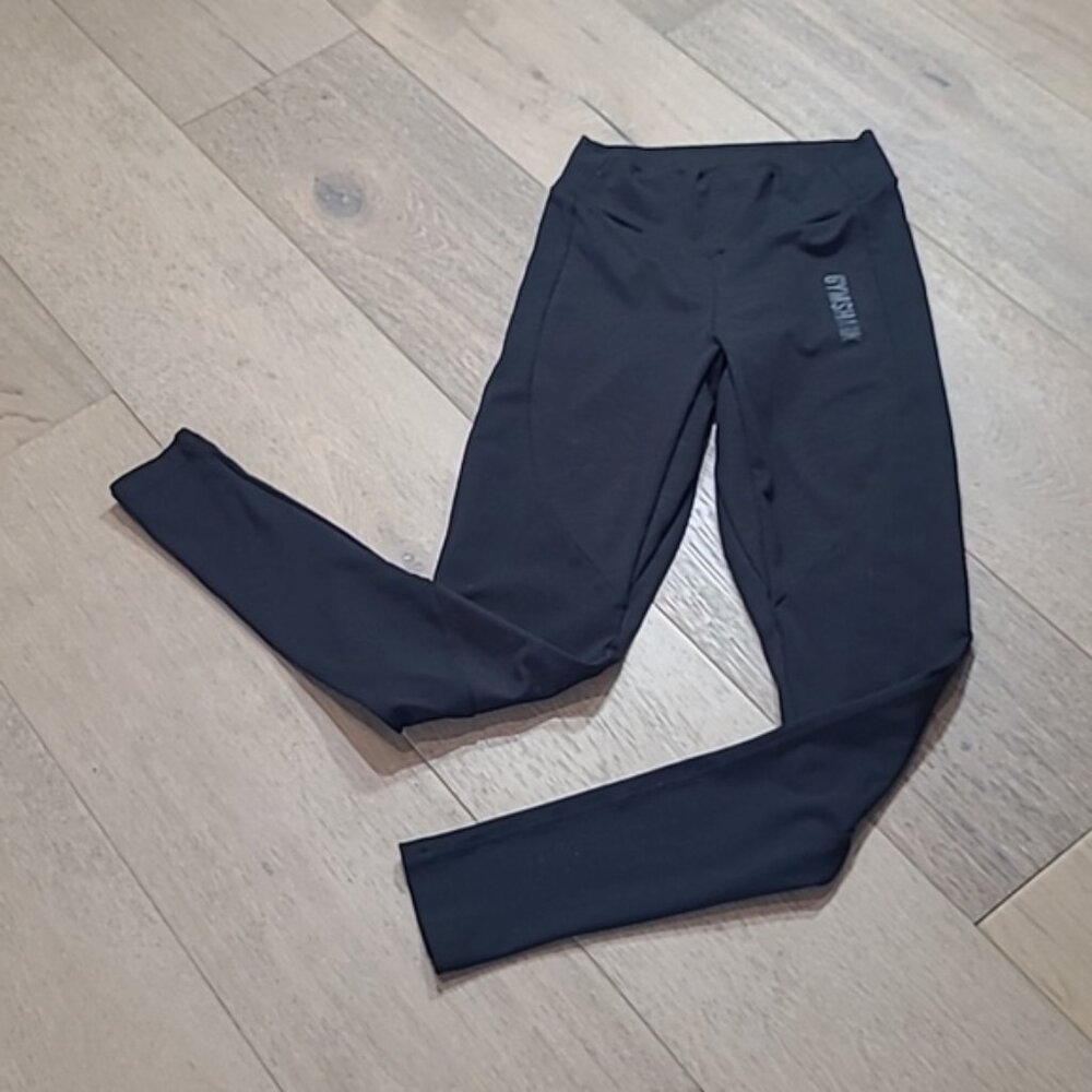 Gymshark Leggings Women's sz Small Black Lustre Active/Gym Ankle Length Pants